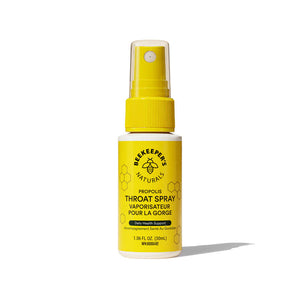 Beekeeper's Propolis Throat Spray is a natural supplement designed to support throat health, boost immunity, and soothe irritation. It contains propolis, a resin-like substance collected by bees from tree buds and plants. Bees use propolis to seal and protect their hives, as it has natural antimicrobial and anti-inflammatory properties.