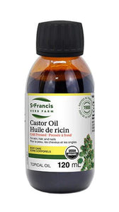 Castor Oil - 120ml (Comes with applicator for eye lashes and brows) Vitamins & Supplements St. Francis Herb Farm 